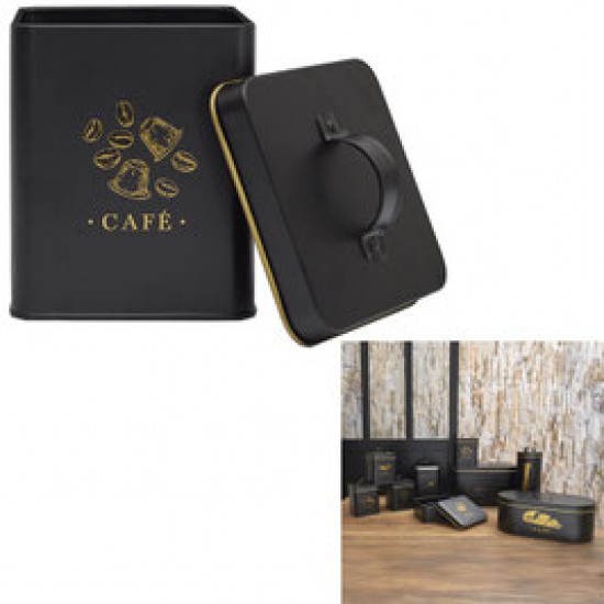 Кутия за кафе Black and Gold метална 
