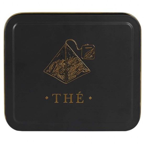 Кутия за чай Black and Gold метална 