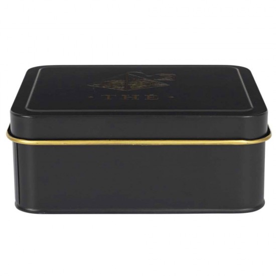 Кутия за чай Black and Gold метална 