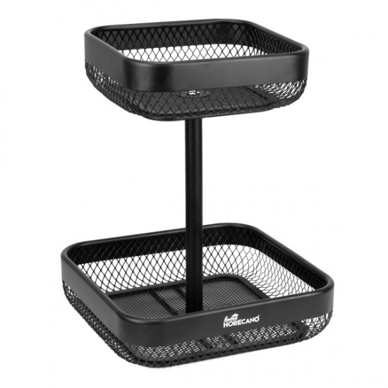 Метална фруктиера 2 нива Matt Black 17x17/21x 28 cм