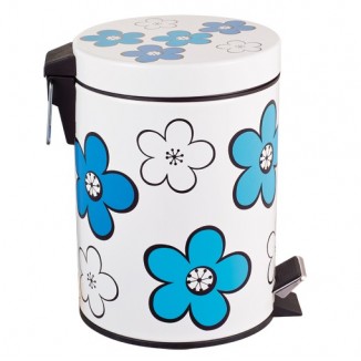 Пластмасов кош за боклук с педал Flower Blue Lait 5 литра