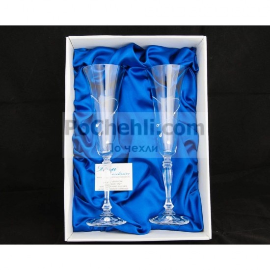 Луксозни Сватбени Чаши за шампанско Diamant Flute Swarovski Vera Exclusive Словакия