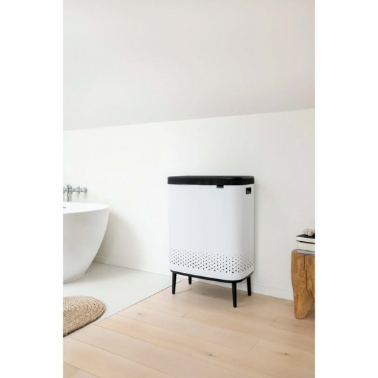 Кош за пране с две отделения Brabantia Bo 2x45 л White
