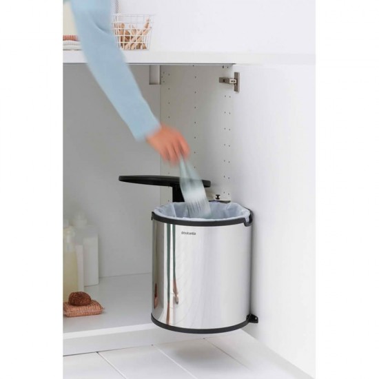 Кош за боклук за вграждане Brabantia Built-In 15L Brilliant Steel