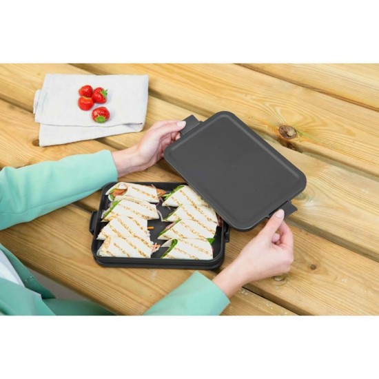 Кутия за храна Brabantia Make&Take 1100 мл Dark Grey плоска