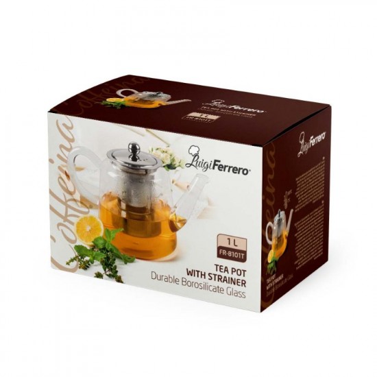 Стъклен чайник с цедка Luigi Ferrero Coffeina, 1 л