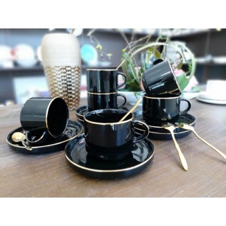 Сервиз за кафе и чай DEEP BLACK, 12 части