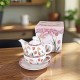 Чайник с чаша за чай и чинийка комплект Лалета 