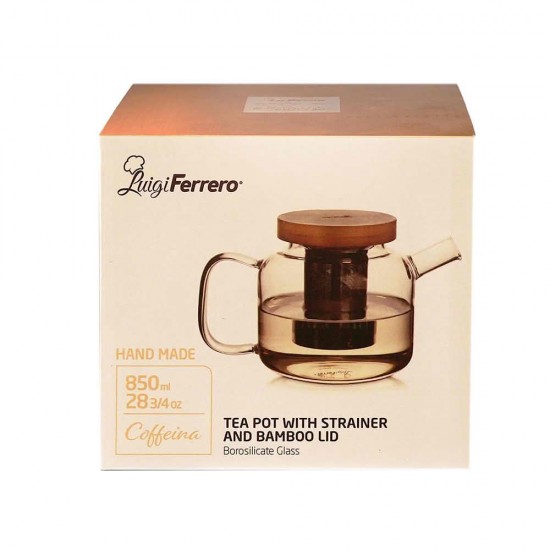 Стъклена кана за чай с цедка Luigi Ferrero Coffeina 850 мл