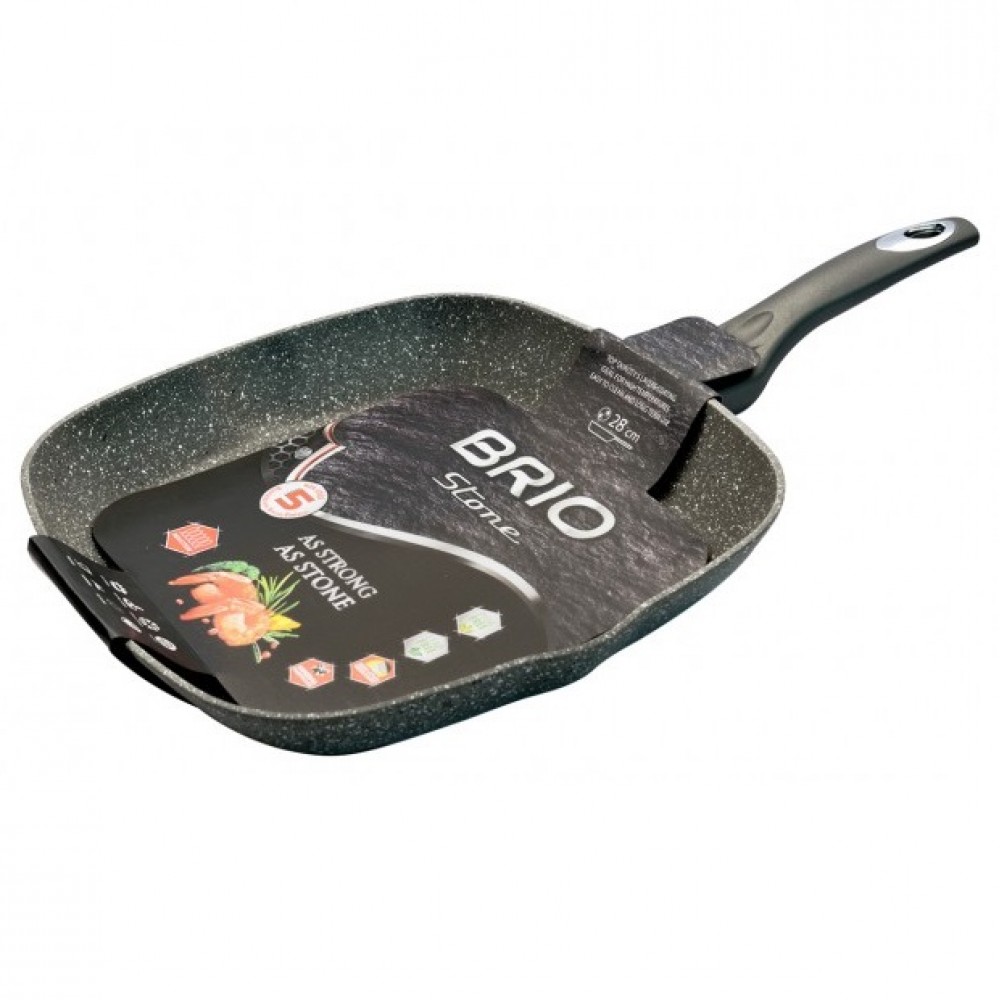 Грил тиган с незалепващо покритие Brio Stone 28x28 см на топ цена ...