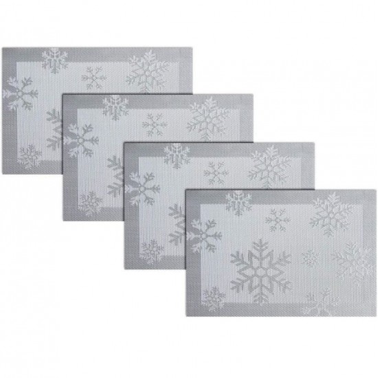 Подлжка за сервиране ,Коледна , Двулицева , Grey Snow