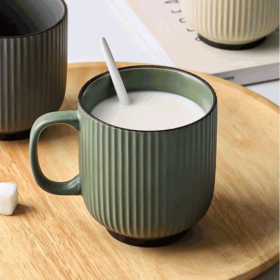Керамична чаша мъг за топли напитки Nordic Green Beige Grey