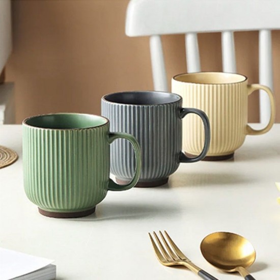 Керамична чаша мъг за топли напитки Nordic Green Beige Grey