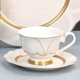 Луксозен порцеланов сервиз за чай Royal Gold Morello 12 части