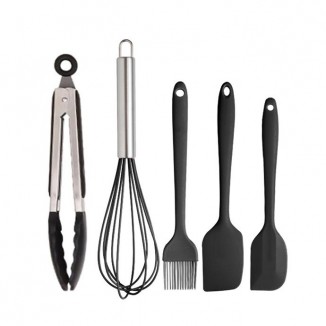 Силиконови прибори за готвене, 5 ч Black