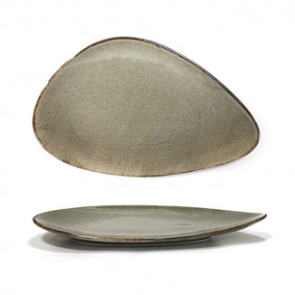 Триъгълно порцеланово плато ANTIQUE GREY, 24 см
