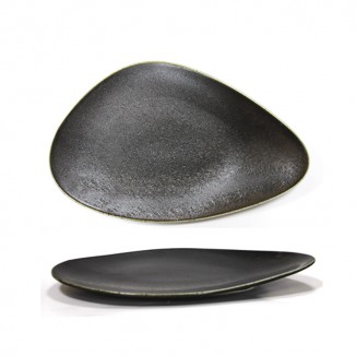 Триъгълно порцеланово плато ANTIQUE BLACK, 30 см