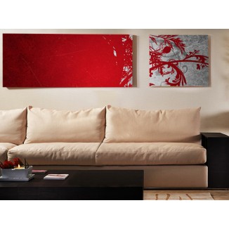 Картина пано "Червено и сиво", 90 * 40 см, 40 * 40 см