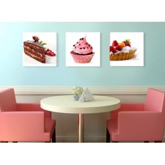 Картина пано "Сладки изкушения", 3 бр. 40*40 см
